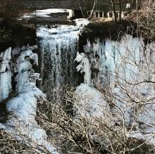 Frozen waterfall at Minnehaha Falls