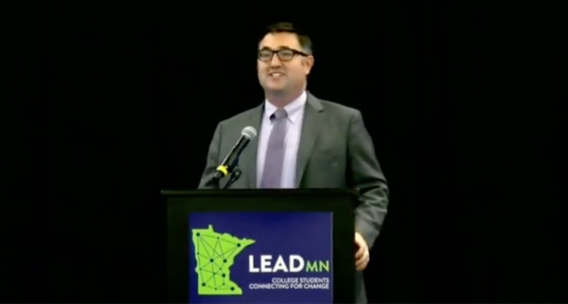 Mike Dean at LeadMN podium